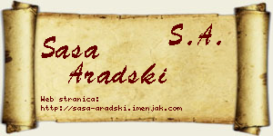 Saša Aradski vizit kartica
